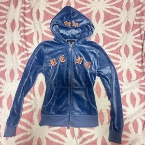 BCBGMaxAzria Blue Velvet  Hoodie